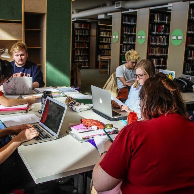 学生们在伯林图书馆学习